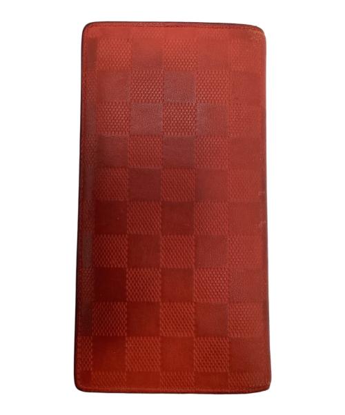 LOUIS VUITTON（ルイ ヴィトン）LOUIS VUITTON (ルイ ヴィトン) ダミエ アンフィニ ポルトフォイユ ブラザ 長財布 レッドの古着・服飾アイテム