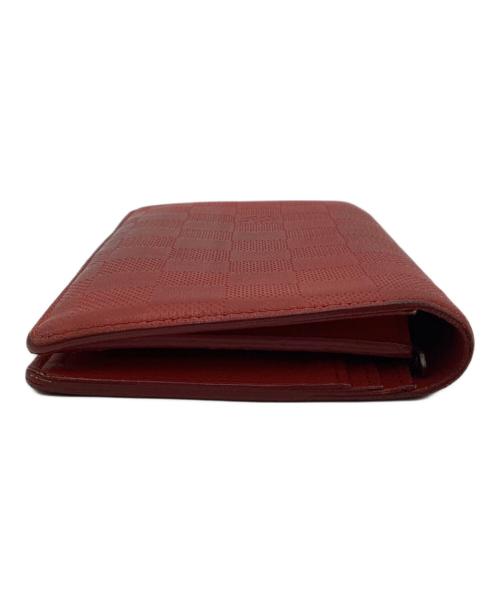 LOUIS VUITTON（ルイ ヴィトン）LOUIS VUITTON (ルイ ヴィトン) ダミエ アンフィニ ポルトフォイユ ブラザ 長財布 レッドの古着・服飾アイテム
