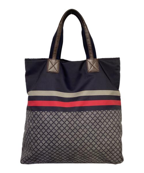 GUCCI（グッチ）GUCCI (グッチ) ディアマンテ トートバッグ ネイビー×グレーの古着・服飾アイテム