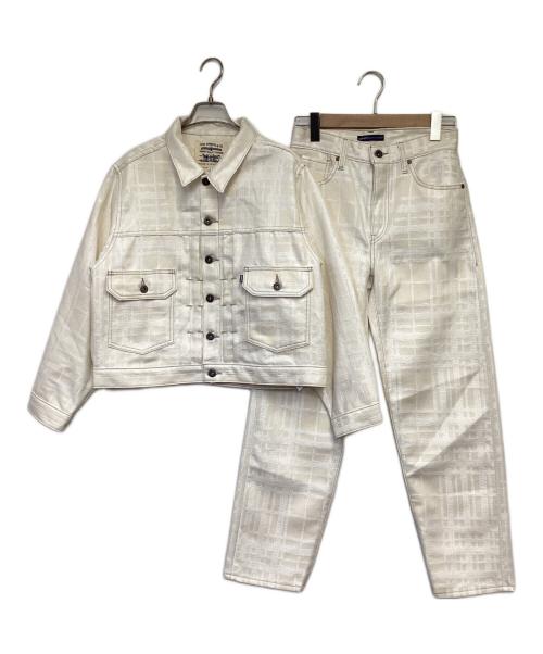 LEVI'S MADE&CRAFTED（リーバイスメイドクラフテッド）LEVI'S MADE&CRAFTED (リーバイスメイドクラフテッド) TRACKER JACKET COLUMN PANT セットアップ アイボリー サイズ:ジャケット：S  パンツ：26の古着・服飾アイテム