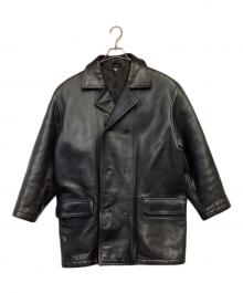 Y's for men（ワイズフォーメン）の古着「カウレザーＰコート」｜ブラック