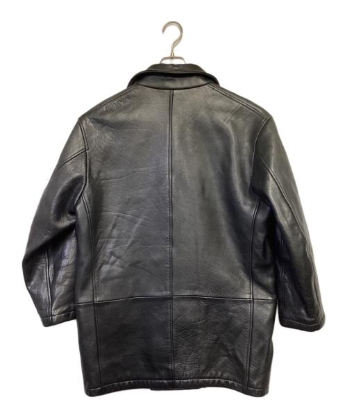 Y's for men（ワイズフォーメン）Y's for men (ワイズフォーメン) カウレザーＰコート ブラック サイズ:表記無（実寸値要確認）の古着・服飾アイテム