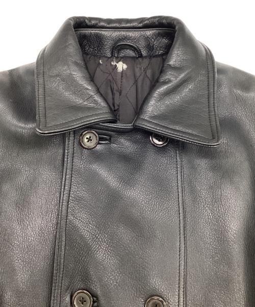 Y's for men（ワイズフォーメン）Y's for men (ワイズフォーメン) カウレザーＰコート ブラック サイズ:表記無（実寸値要確認）の古着・服飾アイテム