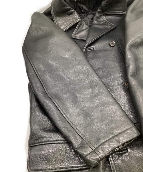 Y's for men（ワイズフォーメン）Y's for men (ワイズフォーメン) カウレザーＰコート ブラック サイズ:表記無（実寸値要確認）の古着・服飾アイテム
