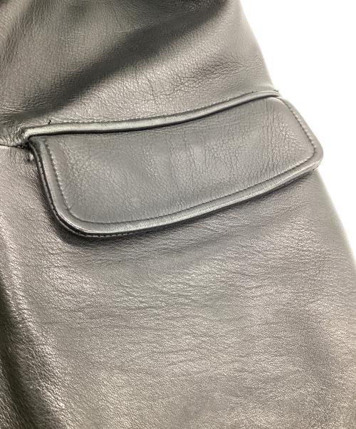 Y's for men（ワイズフォーメン）Y's for men (ワイズフォーメン) カウレザーＰコート ブラック サイズ:表記無（実寸値要確認）の古着・服飾アイテム