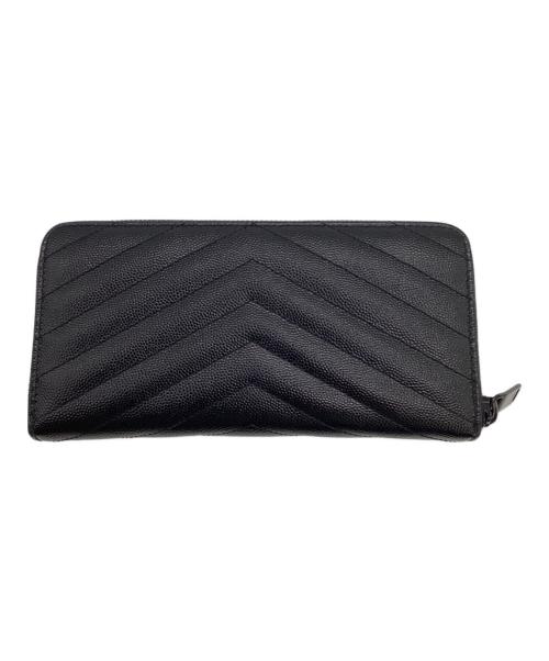 SAINT LAURENT（サンローラン）SAINT LAURENT (サンローラン) カサンドラ ラウンドファスナー財布 ブラックの古着・服飾アイテム