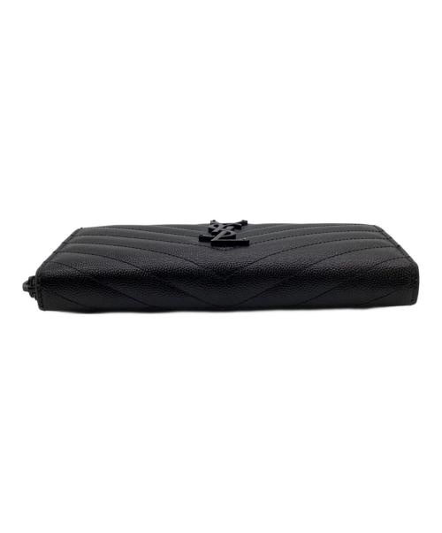 SAINT LAURENT（サンローラン）SAINT LAURENT (サンローラン) カサンドラ ラウンドファスナー財布 ブラックの古着・服飾アイテム