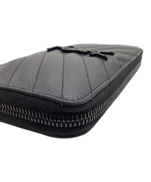 SAINT LAURENT（サンローラン）SAINT LAURENT (サンローラン) カサンドラ ラウンドファスナー財布 ブラックの古着・服飾アイテム