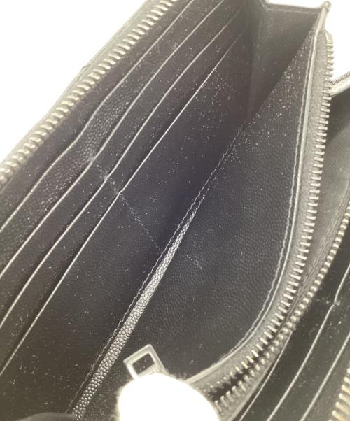 SAINT LAURENT（サンローラン）SAINT LAURENT (サンローラン) カサンドラ ラウンドファスナー財布 ブラックの古着・服飾アイテム
