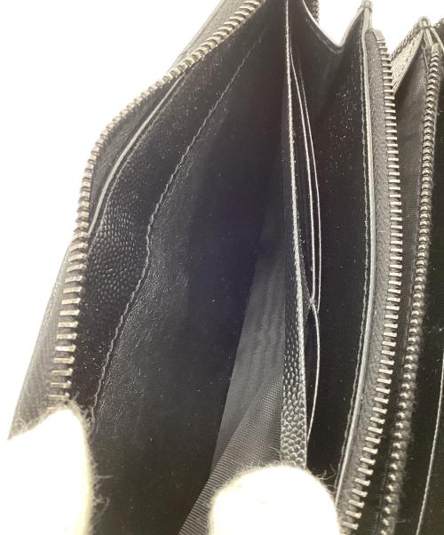 SAINT LAURENT（サンローラン）SAINT LAURENT (サンローラン) カサンドラ ラウンドファスナー財布 ブラックの古着・服飾アイテム