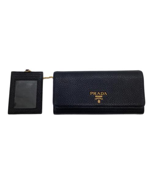 PRADA（プラダ）PRADA (プラダ) DAINO COLOUR（ダイノ カラー）長財布 ネイビーの古着・服飾アイテム