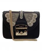 FURLAフルラ）の古着「METROPOLIS PAPILLON（メトロポリス パピヨン）チェーンショルダーバッグ」｜ブラック