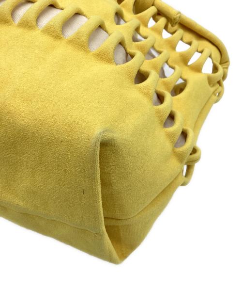 beautiful people（ビューティフルピープル）beautiful people (ビューティフルピープル) konbu knit shopping busket bag（コンブ ニット ショッピング バスケット バッグ） イエローの古着・服飾アイテム
