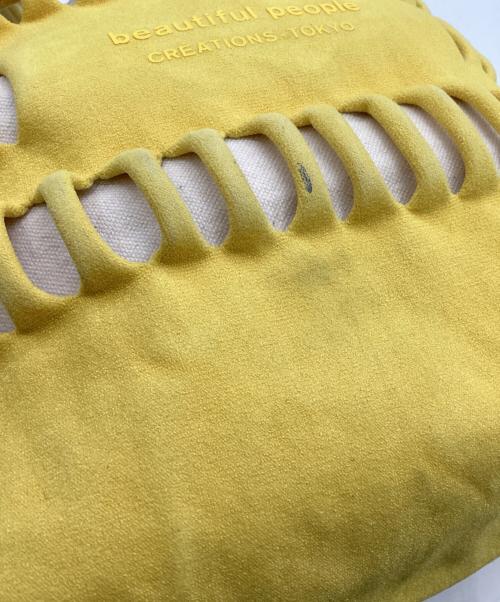 beautiful people（ビューティフルピープル）beautiful people (ビューティフルピープル) konbu knit shopping busket bag（コンブ ニット ショッピング バスケット バッグ） イエローの古着・服飾アイテム