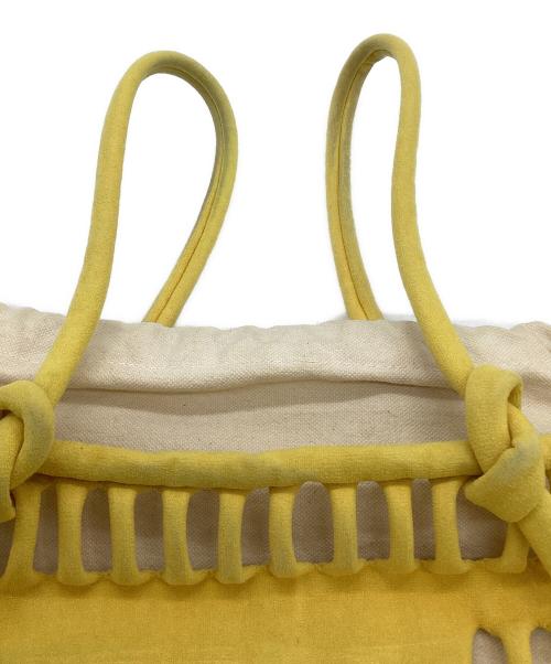 beautiful people（ビューティフルピープル）beautiful people (ビューティフルピープル) konbu knit shopping busket bag（コンブ ニット ショッピング バスケット バッグ） イエローの古着・服飾アイテム