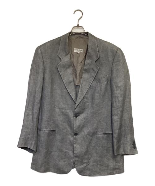 GIORGIO ARMANI LE COLLEZIONI（ジョルジオアルマーニ）GIORGIO ARMANI LE COLLEZIONI (ジョルジオアルマーニ) リネン ジャケット グレー サイズ:40の古着・服飾アイテム