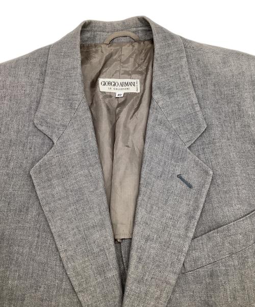GIORGIO ARMANI LE COLLEZIONI（ジョルジオアルマーニ）GIORGIO ARMANI LE COLLEZIONI (ジョルジオアルマーニ) リネン ジャケット グレー サイズ:40の古着・服飾アイテム