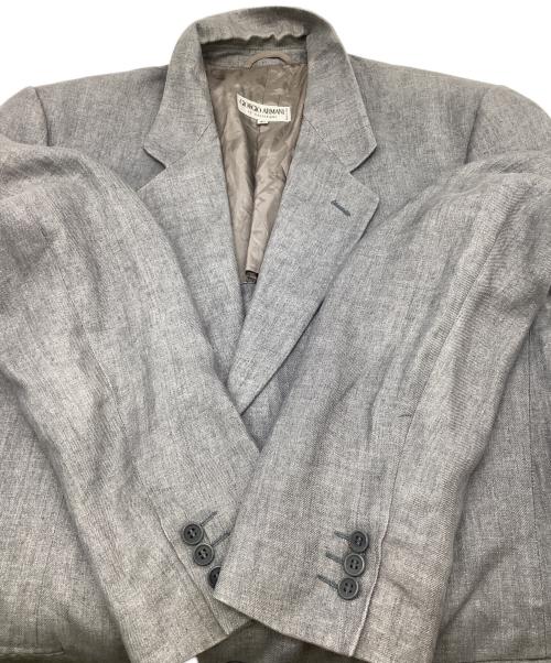 GIORGIO ARMANI LE COLLEZIONI（ジョルジオアルマーニ）GIORGIO ARMANI LE COLLEZIONI (ジョルジオアルマーニ) リネン ジャケット グレー サイズ:40の古着・服飾アイテム