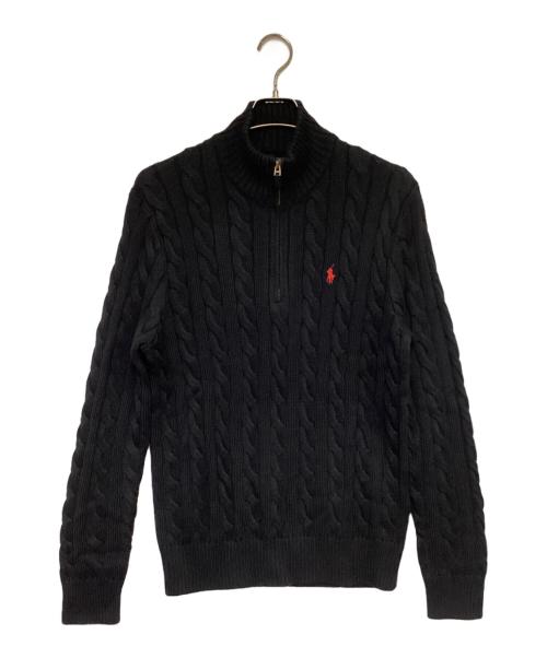 POLO RALPH LAUREN（ポロ・ラルフローレン）POLO RALPH LAUREN (ポロ・ラルフローレン) ハーフジップニット ブラック サイズ:US/Mの古着・服飾アイテム