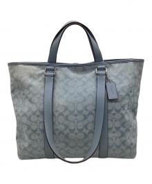 COACH（コーチ）の古着「Hudson Double Handle Tote In Signature Chambray（ハドソン ダブルハンドル トート イン シグネチャーシャンブレー）」｜スカイブルー