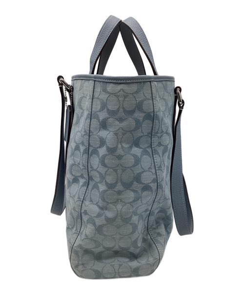 COACH（コーチ）COACH (コーチ) Hudson Double Handle Tote In Signature Chambray（ハドソン ダブルハンドル トート イン シグネチャーシャンブレー） スカイブルーの古着・服飾アイテム
