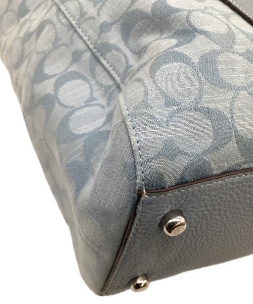 COACH（コーチ）COACH (コーチ) Hudson Double Handle Tote In Signature Chambray（ハドソン ダブルハンドル トート イン シグネチャーシャンブレー） スカイブルーの古着・服飾アイテム