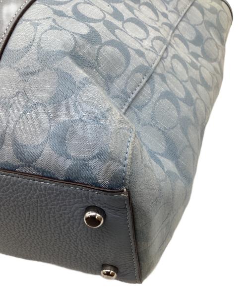 COACH（コーチ）COACH (コーチ) Hudson Double Handle Tote In Signature Chambray（ハドソン ダブルハンドル トート イン シグネチャーシャンブレー） スカイブルーの古着・服飾アイテム