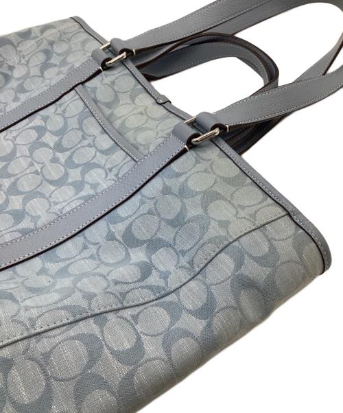 COACH（コーチ）COACH (コーチ) Hudson Double Handle Tote In Signature Chambray（ハドソン ダブルハンドル トート イン シグネチャーシャンブレー） スカイブルーの古着・服飾アイテム