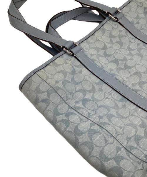COACH（コーチ）COACH (コーチ) Hudson Double Handle Tote In Signature Chambray（ハドソン ダブルハンドル トート イン シグネチャーシャンブレー） スカイブルーの古着・服飾アイテム