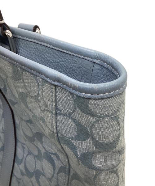 COACH（コーチ）COACH (コーチ) Hudson Double Handle Tote In Signature Chambray（ハドソン ダブルハンドル トート イン シグネチャーシャンブレー） スカイブルーの古着・服飾アイテム