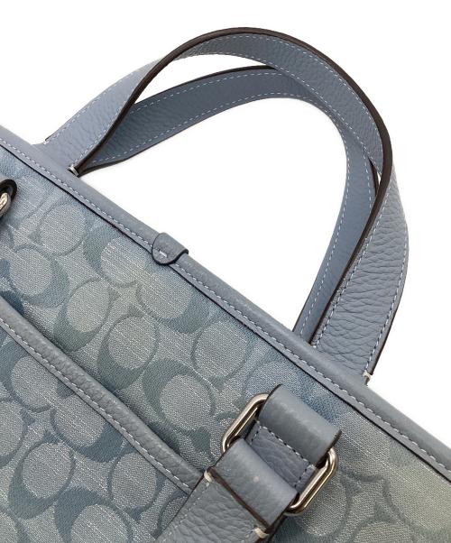 COACH（コーチ）COACH (コーチ) Hudson Double Handle Tote In Signature Chambray（ハドソン ダブルハンドル トート イン シグネチャーシャンブレー） スカイブルーの古着・服飾アイテム