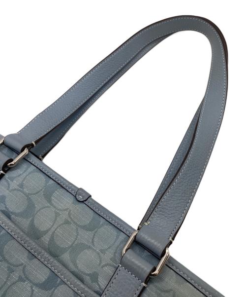 COACH（コーチ）COACH (コーチ) Hudson Double Handle Tote In Signature Chambray（ハドソン ダブルハンドル トート イン シグネチャーシャンブレー） スカイブルーの古着・服飾アイテム