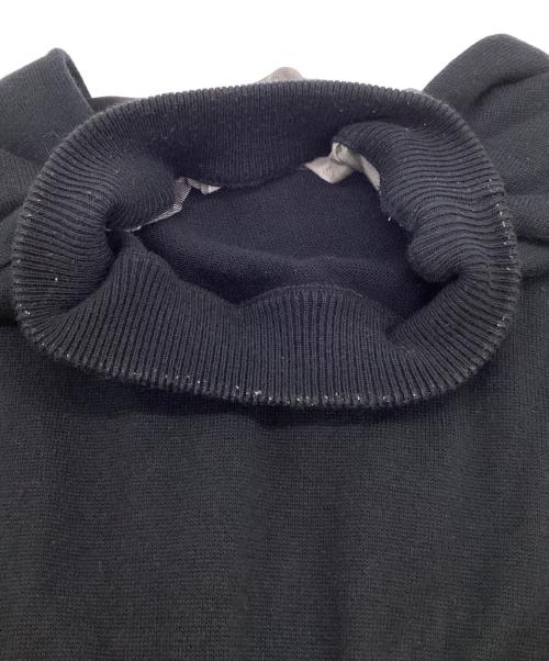 BLUE LABEL CRESTBRIDGE（ブルーレーベルクレストブリッジ）BLUE LABEL CRESTBRIDGE (ブルーレーベルクレストブリッジ) チェックドレープツイル ニットコンビマキシワンピース ブラック サイズ:36の古着・服飾アイテム
