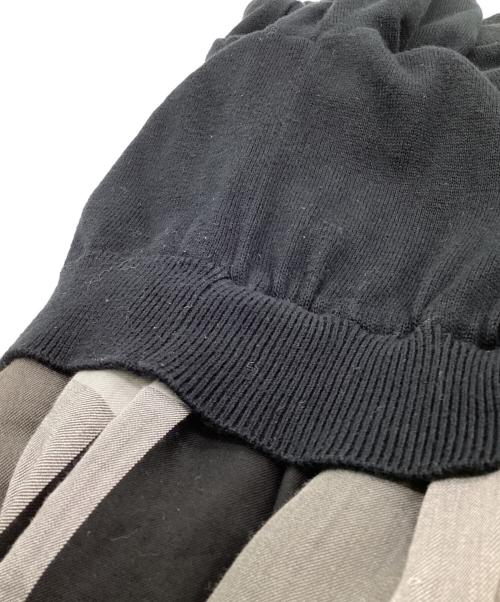 BLUE LABEL CRESTBRIDGE（ブルーレーベルクレストブリッジ）BLUE LABEL CRESTBRIDGE (ブルーレーベルクレストブリッジ) チェックドレープツイル ニットコンビマキシワンピース ブラック サイズ:36の古着・服飾アイテム