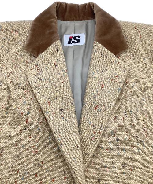 I.S. ISSEY SPORT（イッセイ スポーツ）I.S. ISSEY SPORT (イッセイ スポーツ) ツイードジャケット ベージュ サイズ:Mの古着・服飾アイテム