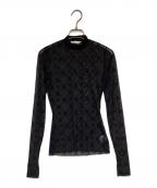 MARINE SERREマリーンセル）の古着「Moonogram-Flocked Mesh Top（ムーンオグラム フロック メッシュ トップ）」｜ブラック