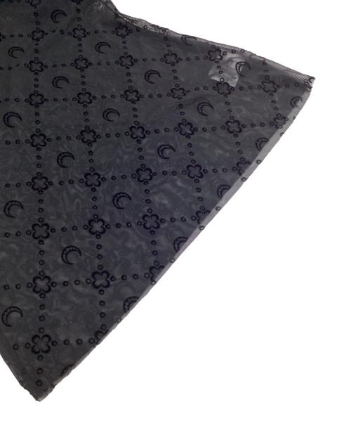 MARINE SERRE（マリーンセル）MARINE SERRE (マリーンセル) Moonogram-Flocked Mesh Top（ムーンオグラム フロック メッシュ トップ） ブラック サイズ:XSの古着・服飾アイテム