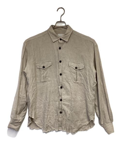 SCYLT（シルト）SCYLT (シルト) WEGENK (ウィジェンク) ドロップショルダーリネンシャツ アイボリー サイズ:Mの古着・服飾アイテム