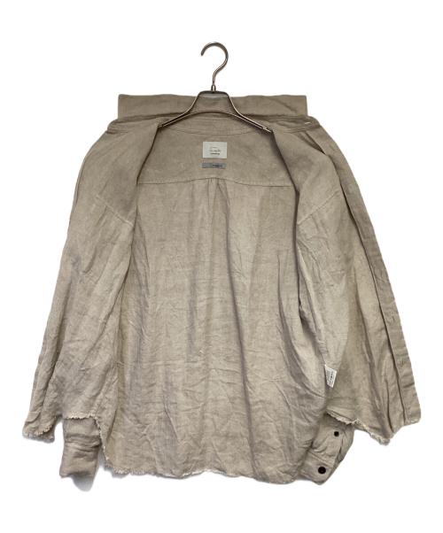SCYLT（シルト）SCYLT (シルト) WEGENK (ウィジェンク) ドロップショルダーリネンシャツ アイボリー サイズ:Mの古着・服飾アイテム