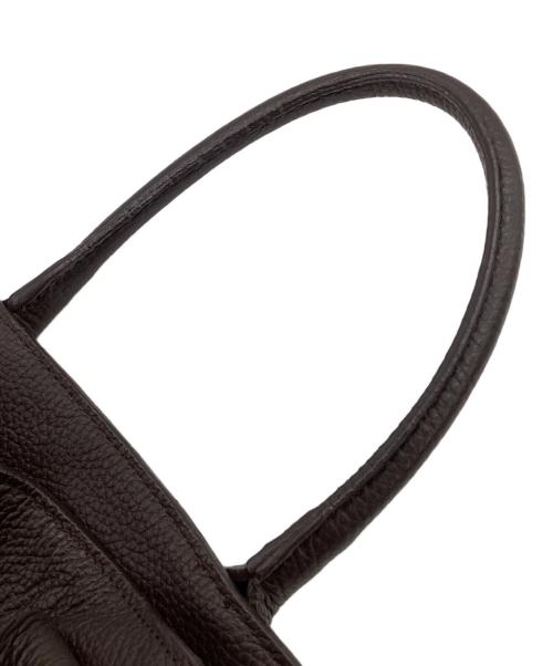 AULENTTI（オウレンティ）AULENTTI (オウレンティ) レザーハンドバッグ ダークブラウンの古着・服飾アイテム