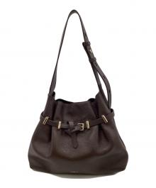 FURLA（フルラ）の古着「AURA M DRAWSTRING（アウラ M ドローストリングバッグ）」｜ダークブラウン