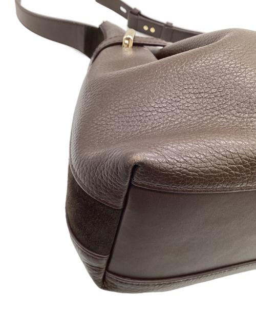 FURLA（フルラ）FURLA (フルラ) AURA M DRAWSTRING（アウラ M ドローストリングバッグ） ダークブラウンの古着・服飾アイテム