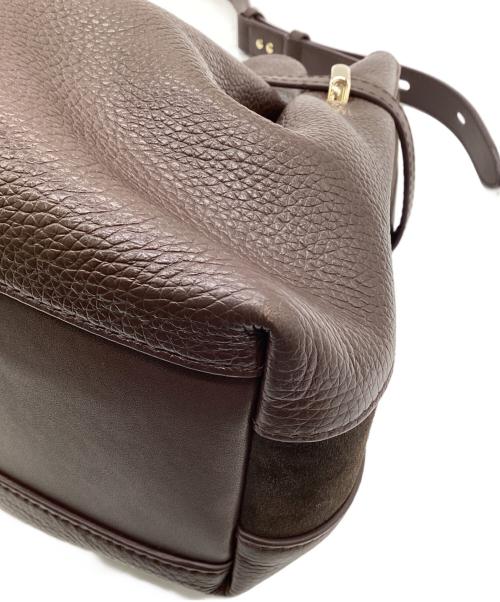 FURLA（フルラ）FURLA (フルラ) AURA M DRAWSTRING（アウラ M ドローストリングバッグ） ダークブラウンの古着・服飾アイテム