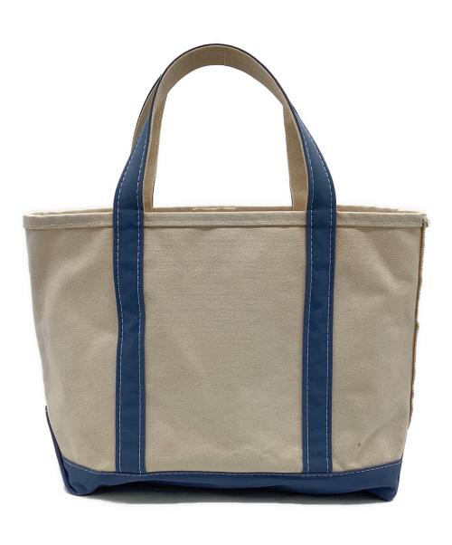 L.L.Bean（エルエルビーン）L.L.Bean (エルエルビーン) BOAT AND TOTE MEDIUM（ボート アンド トート ミディアム） アイボリー×ブルーの古着・服飾アイテム