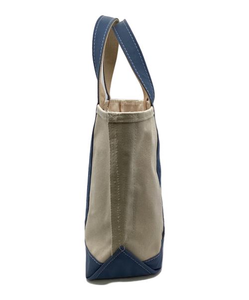 L.L.Bean（エルエルビーン）L.L.Bean (エルエルビーン) BOAT AND TOTE MEDIUM（ボート アンド トート ミディアム） アイボリー×ブルーの古着・服飾アイテム