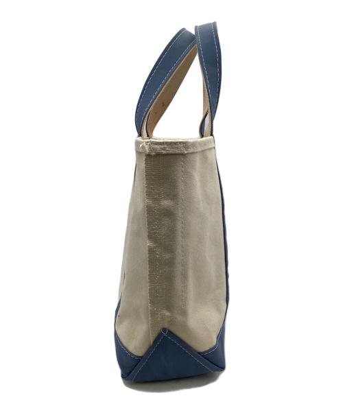 L.L.Bean（エルエルビーン）L.L.Bean (エルエルビーン) BOAT AND TOTE MEDIUM（ボート アンド トート ミディアム） アイボリー×ブルーの古着・服飾アイテム