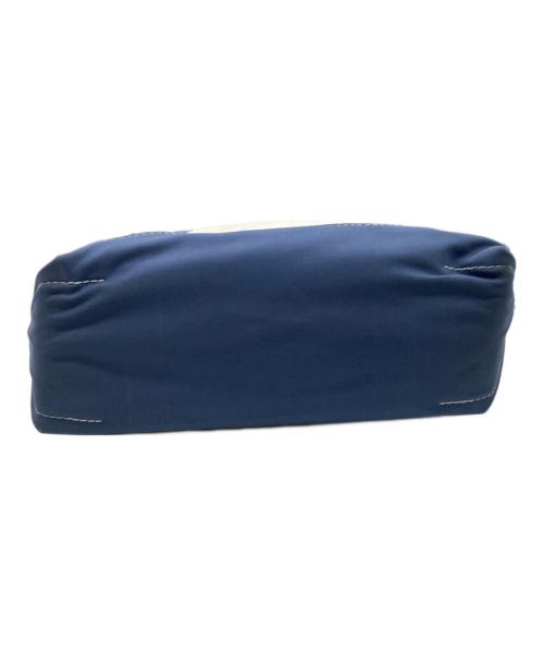 L.L.Bean（エルエルビーン）L.L.Bean (エルエルビーン) BOAT AND TOTE MEDIUM（ボート アンド トート ミディアム） アイボリー×ブルーの古着・服飾アイテム