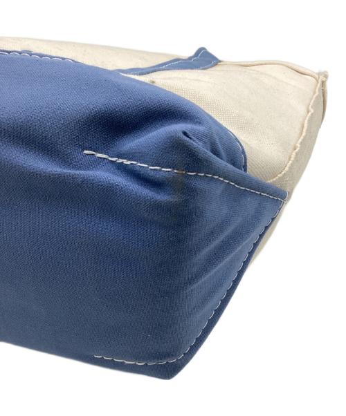 L.L.Bean（エルエルビーン）L.L.Bean (エルエルビーン) BOAT AND TOTE MEDIUM（ボート アンド トート ミディアム） アイボリー×ブルーの古着・服飾アイテム