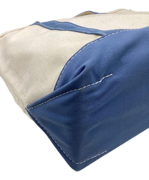 L.L.Bean（エルエルビーン）L.L.Bean (エルエルビーン) BOAT AND TOTE MEDIUM（ボート アンド トート ミディアム） アイボリー×ブルーの古着・服飾アイテム