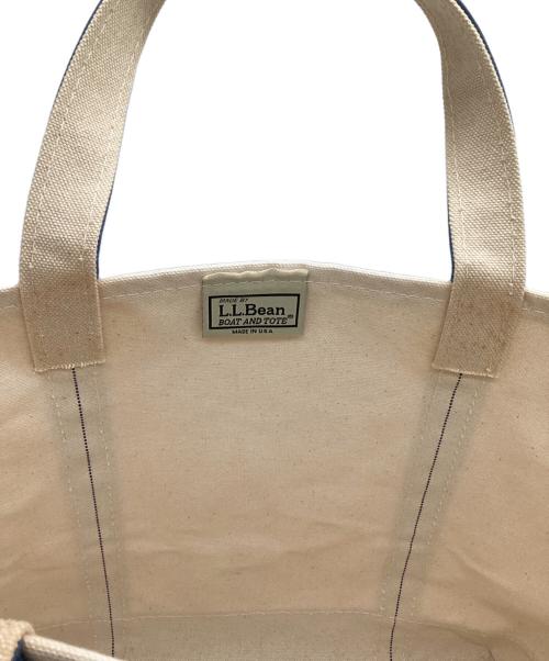 L.L.Bean（エルエルビーン）L.L.Bean (エルエルビーン) BOAT AND TOTE MEDIUM（ボート アンド トート ミディアム） アイボリー×ブルーの古着・服飾アイテム